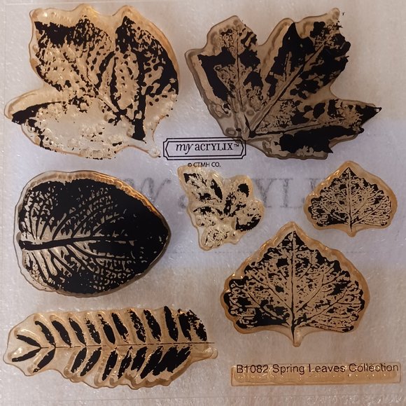 Spring leaves acrylic stamp set - Picture 1 of 1